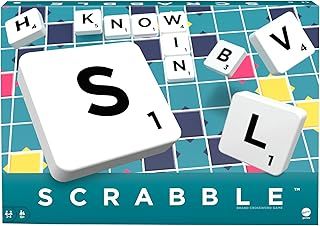 Mattel Games Classic Scrabble, Original Crossword Board Game, English Version, Family Board Game for Adults and Kids, Word Game for 2 to 4 Players, Ages 10 and Up, English Version, Y9592