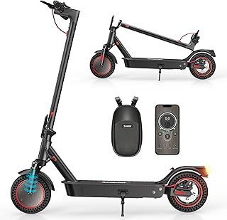 iScooter Electric Scooter,10” Tire 500W Motor Electric Scooters Adult with Bag, i9MAX/i9S Fast E Scooter, 30-40km Range, 3 Speed Mode, Foldable Scooter with APP, Dual Shock Absorption