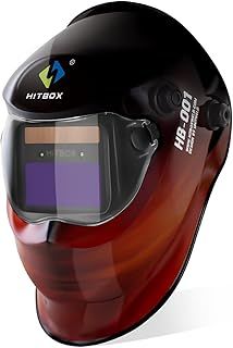 HITBOX Auto Darkening Welding Mask Solar Powered Welding Hood with Adjustable Wide Shade Range 4/9-13 for Mig Tig Arc Welder（Planet）