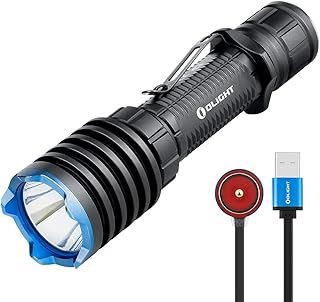 OLIGHT Warrior X Pro Rechargeable Tactical Torch Flashlight Max 2100 Lumens 500 Distance Throw Magnetic Tail Switch Light, 3 Meter Drops Vibrating Power Indicator with Battery for Hunting