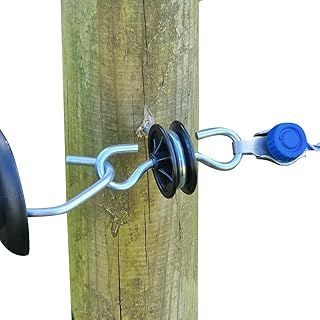 Gate Anchor Insulator - Double Sided Gate Handle Gateway Hook Screw-in Insulator Electric Fence Insulated Fencing Hook with Wood Screw for Timber Posts (10)