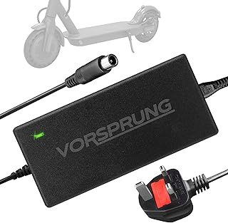 Rapid Electric Scooter Charger with LED Charging Indicator, Suitable for Xiaomi M365, Pro, Pro 2, Essentials, 1S,Ninebot Segway,Aovo,Es1 Es2 Es4 E22e E25e E45e and more.. (1 Pin to UK Plug)