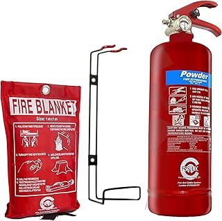 PREMIUM FSS UK 2 KG ABC POWDER BRITISH STANDARD KITEMARKED FIRE EXTINGUISHER With CE MARKED FIRE BLANKET. IDEAL FOR HOMES KITCHENS WORKPLACE WORKSHOPS OFFICES CARS VANS WAREHOUSES GARAGES HOTELS RESTAURANTS