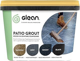 GLEAN Patio Grout | NATURAL | 15kg - 20m² Coverage | Jointing Compound | Brush In Patio Grout For Paving Patios & Block Paving | Self Setting All Weather Application | Ready Mixed