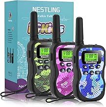 Nestling Walkie Talkies 3 Pack, Upgraded Version Camouflage Exterior 8 Channels 2 Way Radio Toys with Backlit LCD Flashlight, 3KM Range for Kids Indoor Outdoor Activity