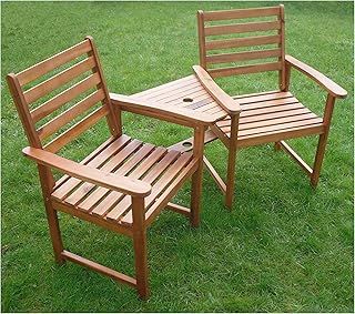 Ascot Hardwood Garden Bench Companion Set Love Seat FSC®-Certified Great Outdoor Furniture For Your Garden or Patio