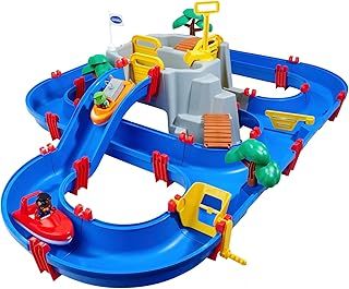 AquaPlay - Mountain lake water ride set - 42-piece play set Mountain lake playset with waterfall and secret cave, water play fun incl. 3 animal figures and 2 boats, for children aged 3 years and over