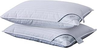 2 pack Goose Feather Down Pillows, 100% Cotton Shell, Non-allergenic & Anti dust mite, Soft Hotel Quality Pillows (50% Goose Down)