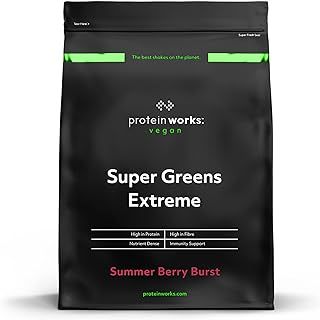 Protein Works - Super Greens Extreme , 150+ Health Benefits , 41 Active Ingredients , Vegan & Gluten Free , No Added Sugar , 20 Servings , Summer Berry Burst , 250g