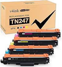 v4ink TN-247 TN-243CMYK Toner Value Pack Compatible for Brother TN247 TN243 DCP-L3550CDW DCP-L3510CDW HL-L3210CW HL-L3230CDW MFC-L3750CDW MFC-L3710CW Printer Ink (4 colour toner cartridge multipack)