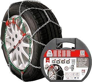 VIP RD9 - Metal Snow Chains RD9 mm, Size 70, Set of 2 with Gloves Included