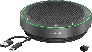 Jabra Speak2 75 Wireless Bluetooth Speakerphone with USB-C Bluetooth Adapter, 4 Noise-cancelling Mics and Full-range 65mm Speaker - Certified for Zoom and Google Meet - Dark Grey