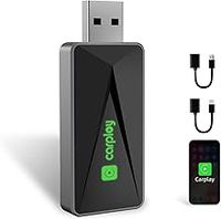Wireless CarPlay Adapter, Upgrade USB-C CarPlay to Wireless, Plug and Play, Black, Compatible with iOS 12+