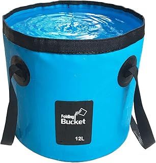 Collapsible Bucket, 3&5 Gallons Multifunctional Portable Collapsible Fishing Bucket -Wash Basin Folding Bucket -Water Container for fishing-Camping-Gardening (Blue, 12L)