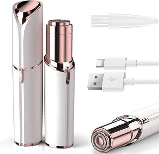 Flawless Facial Hair Remover for Women, Shavers for Women, Electric Hair Removal Device for Face Hair, Upper Lips, Peach Fuzz, Bikini Body,(White, Battery Operated with Built-in LED Light)
