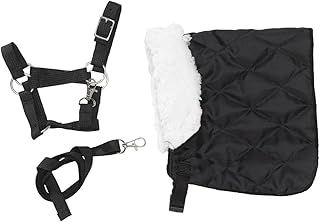 Panduro Hobby Horse Halter Set, Wool Blanket + Nylon Halter for Horses with Metal Buckles + Lead for Hobby Horse Accessories - Black