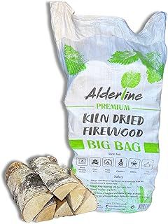 Alderline Premium Kiln-Dried Birch Hardwood Logs 20kg - Ready to Burn firewood - Smokeless fire logs for wood burners, Stoves, Fire Pits