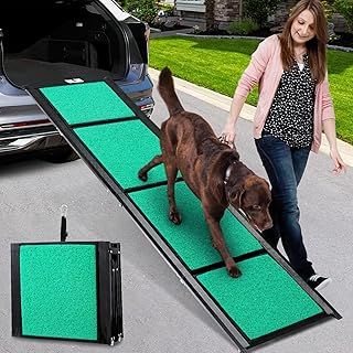 Snagle Paw 170cm Long Dog Ramp for Cars,43cm Wide Folding Large Dogs with High Traction Carpet Surface,Non-slip Car Truck,SUV,Portable Medium Up to 100kg