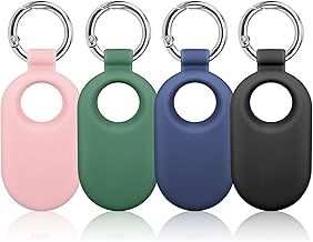 4 Pack Protective Case for Galaxy SmartTag 2, Silicone Protective Case Key chain for Galaxy SmartTag 2023, Compatible with Dog Collar Pet Keys Backpacks