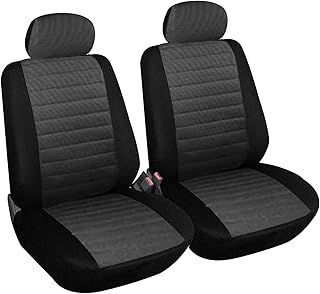 WOLTU Car Van Seat Covers Front Pair Grey and black Universal for Cars Vans 7231-2