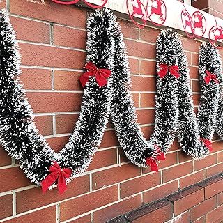 Fox·Bunny 32.8 Feet Christmas Shiny Tinsel Garland, Christmas Metallic Tinsel Garland Christmas Tree Garland Hanging Decorations for Christmas Party Indoor and Outdoor Decorations