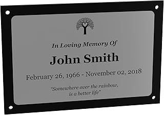 Personalised Bereavement Gifts. Memorial Plaque, Gardens Wall Plaque Or Grave Ornaments - Acrylic, Waterproof and Hard Wearing (Graphic)