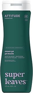 ATTITUDE Body Wash, EWG Verified Shower Gel, Dermatologically Tested, Plant and Mineral-Based, Vegan Personal Care Products, White Tea Leaves, 473 mL