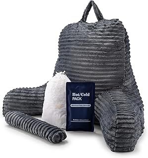 Storage Matters Reading pillow for back support in bed Big memory foam bed cushion for kids sitting chair Dorm floor & couch back rest college essential + H&C Gel Pad - GREY