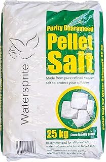 Water Softener Salt Pellets 25kg Bag - Suitable For All Softener that use salt tablets. Premium High Purity White Salt Tablets Dissolve Cleanly To Protect Your Water Softener (1)