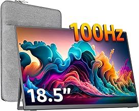 cocopar 18.5 inch portable monitor- 1080P IPS 100Hz 120% sRGB Gaming Monitor USB-C HDMI Large Portable screen for Laptop MacBook Surface PC Xbox PS4/5 Travel Monitor with Kickstand VESA Speakers