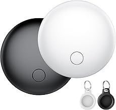 Air Tracker Tag-2 Pack, Item Finder Works with Find My App (iOS Only), Luggage Tracker for bags, Keys, Wallets, Replaceable Batteries Last 1 Year, 100dB Loud Beep, Worldwide Tracking, IP67 Waterproof