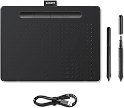 Wacom Intuos M Black – Drawing Tablet with Pen, Stylus Battery-free & Pressure-sensitive, Compatible with Windows, Mac & Android, Perfect Tablet for Drawing, Graphics or Remote Working