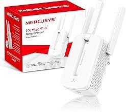 MERCUSYS MW300RE 300Mbps Wall-Plug WiFi Extender Booster, Whole Home Coverage WiFi Booster, 3 Mimo Tech Antennas, Eliminates Wi-Fi Dead Zones, Smart Signal Indicator, Easy Setup with WPS Button