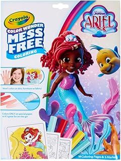CRAYOLA Color Wonder - Ariel Colouring Mess-Free Book (Includes 18 Colouring Pages & 5 Magic Color Wonder Markers)