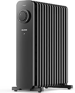 PHOENIX 13M Oil Filled Radiator 2500W, Silent Space Heater - 13 Fins with Adjustable Thermostat, Black