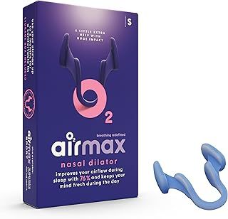 Airmax Nasal Dilator - Anti snoring Devices - Nose Dilator, Sleep aid and Snore Stopper - Breathe Right Through The Nose - Snoring aids for Men and Women - with Free Storage Box - 1 Pack - Small Blue