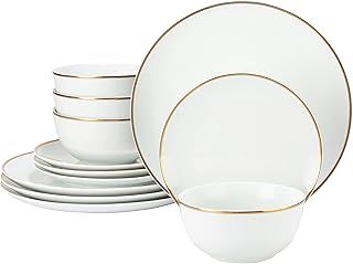 Waterside - 12pc Gold Rim Dinner Set