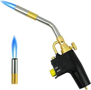 Heat Propane MAPP Gas Soldering Torch, Heavy Duty Plumbing Blow Torch, Multi Purpose High Intensity Trigger Start Torch Hot Turbine Flame for Barbecue, Brazing, Welding, Paint Removal etc