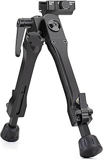 Tiltable Pivot Bipod with Quick Detach Throw Lever Mount for Picatinny Weaver Rail, 7 to 10 Inches (F19P)