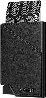 VULKIT Pop up Card Wallet RFID Blocking Slim Aluminum Metal Bank Card Holder Case with Business Money Pocket for Credit Cards Notes and Coins