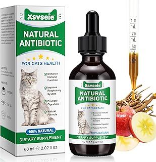 Cat Antibiotics for Infections，Antibiotics for Cats，Cat Antibiotics for Skin Infection，Natural Antibiotics for Cats，Pet Antibiotics for Allergy Relief，Immune Support-60mlChicken Flavou