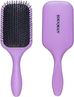 Denman Tangle Tamer Ultra (Violet) Detangling Paddle Brush For Curly Hair And Black Natural Hair - use with both Wet & Dry Hair, D90L