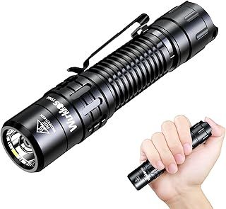 Wurkkos TD02 LED Tactical Torch Rechargeable, 2000L Super Bright mini Torches, 6 Lighting Modes EDC Flashlight, with Type C Charging Port Tail Switch for Outdoor, Power Cut, and Indoor Activities