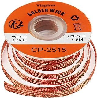 Solder Wick, Desoldering Wick with Flux No-Clean Electronic Desoldering Copper Wire Braid Remover Desolder Soldering (Width 0.10'' Length 4.92')