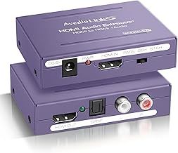 4K 60Hz HDMI Audio Extractor Splitter Converter 2.0b, HDMI to hdmi + Optical Toslink SPDIF + 3.5mm Stereo Analog Audio for PS5,Xbox, Included Optical Fiber