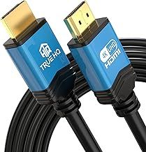 True HQ 4K Long HDMI Cable 20M HDMI Lead | Designed in the UK | Ultra High Speed 18Gbps HDMI 2.0 Cord Ethernet | 4K@60Hz Ultra HD UHD 2160p HD ARC 3D | Compatible with PS5 Xbox CCTV SKY Projector