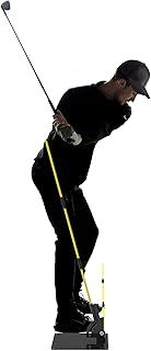 Happy Golfer Golf Swing Trainer for Swing Plane & Alignment | Plate with Two Alignment Sticks | To Perfect Your Golf Swing with Multiple Training Drills | Golf Practice Training Aid