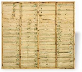 Wooden Super Lap Fence Panel Treated Timber Waney Lap Fence Panels Garden Fence 15 Year Anti-Rot Guarantee (5 Foot High x 6 Foot Wide)