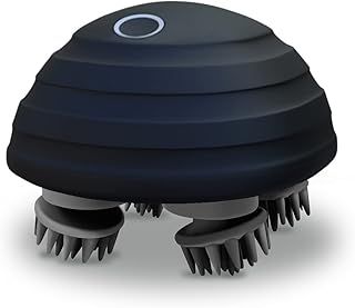 Electric Scalp Massager, Portable Handheld IPX7 Waterproof Scalp Massager with 5 Kneading Modes and 96 Nodes for Body Relaxation & Stress Relief. (Black- Magnetic Charging)