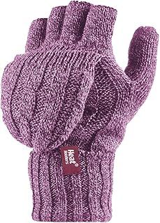 HEAT HOLDERS - Womens Thermal Converter Fingerless Cable Knit 2.3 tog Gloves